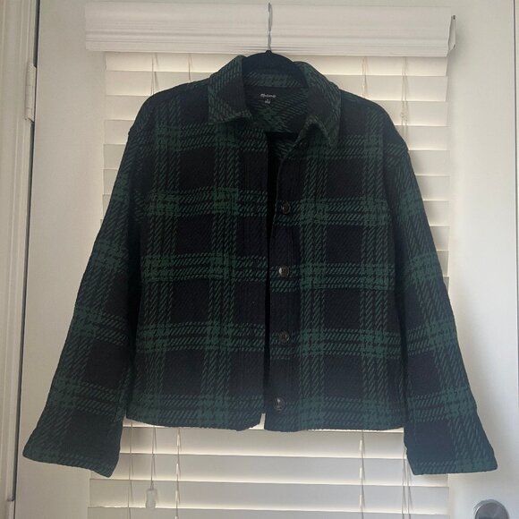 Madewell Flannel Boxy Shirt Jacket in Plaid - S - Picture 1 of 5
